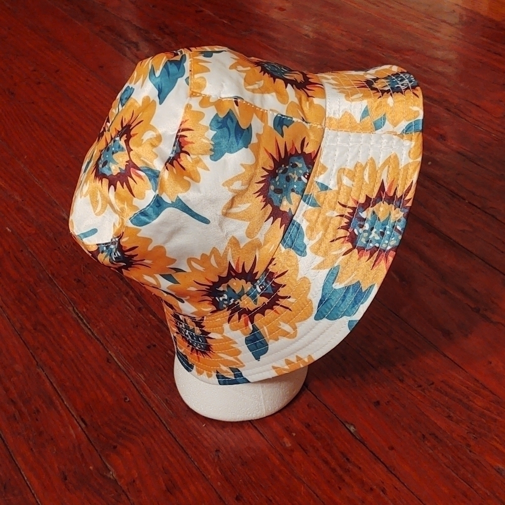 Sunflower Print Cotton Bucket Hat - Picture 4 of 7